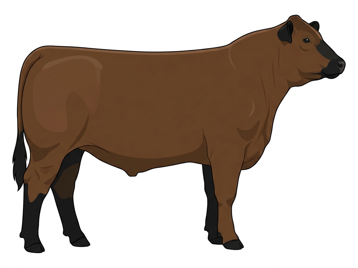 Brown with black points Charolais Cross Steer