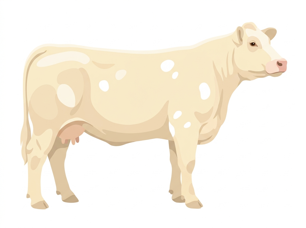 Cream with a few white spots Charolais Cross Cow