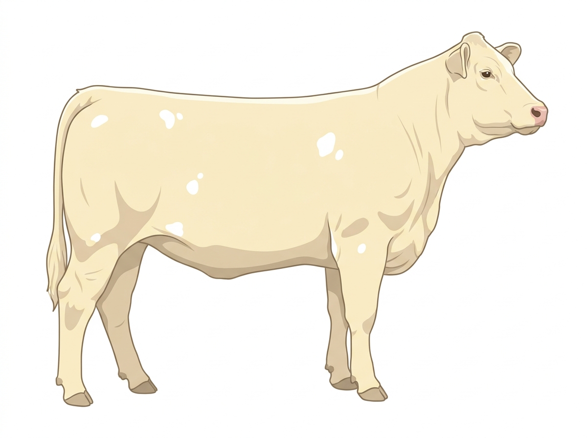 Cream with a few white spots Charolais Cross Heifer