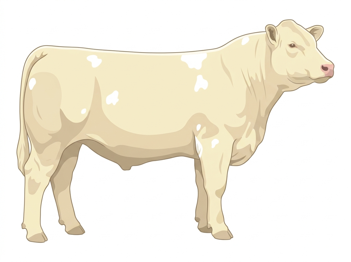 Cream with a few white spots Charolais Cross Steer