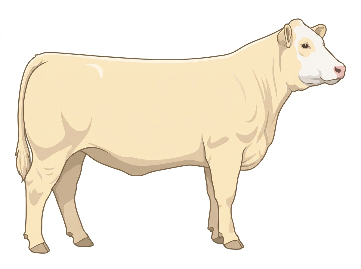 Cream with a partial white face Charolais Cross Heifer