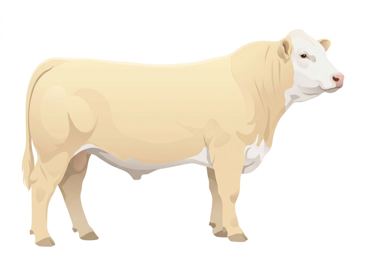 Cream with a white face Charolais Cross Bull
