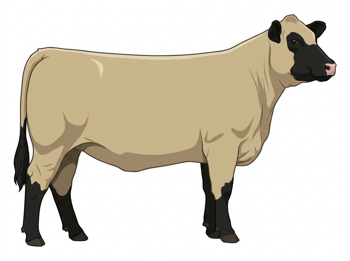 Cream with black points Charolais Cross Heifer