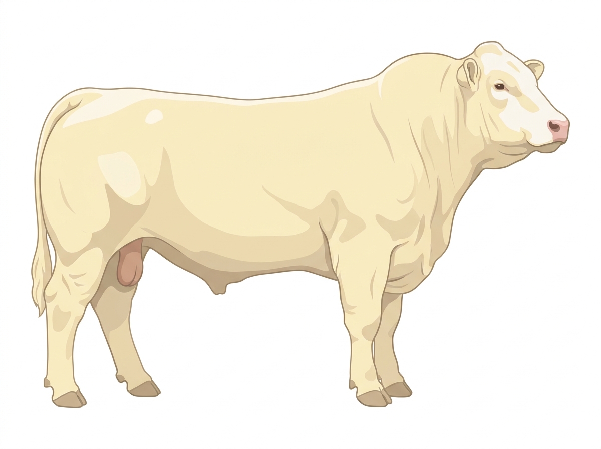 Cream with minimal white face markings Charolais Cross Bull