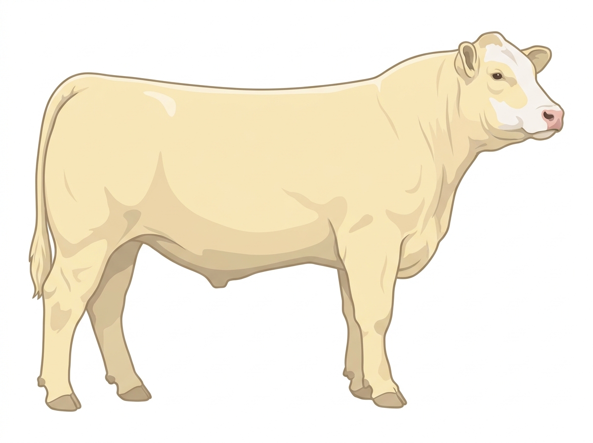 Cream with minimal white face markings Charolais Cross Steer