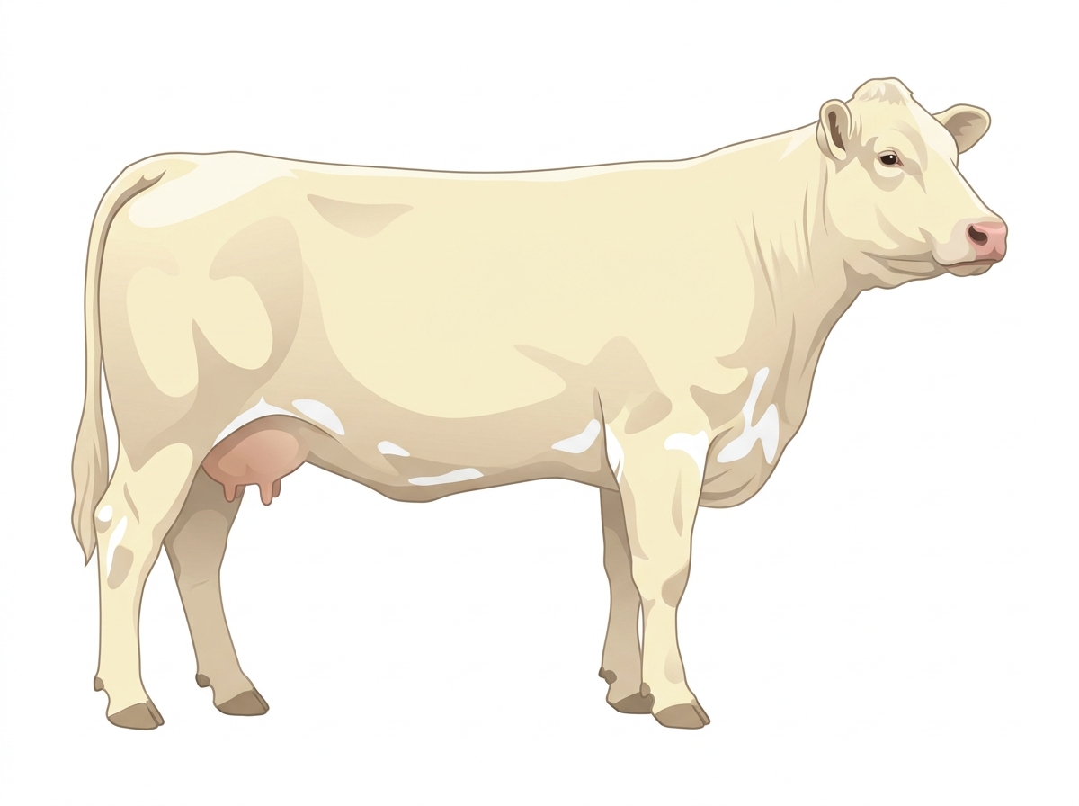 Cream with minimal white markings Charolais Cross Cow