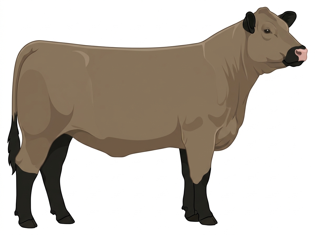 Dun with black points Charolais Cross Heifer