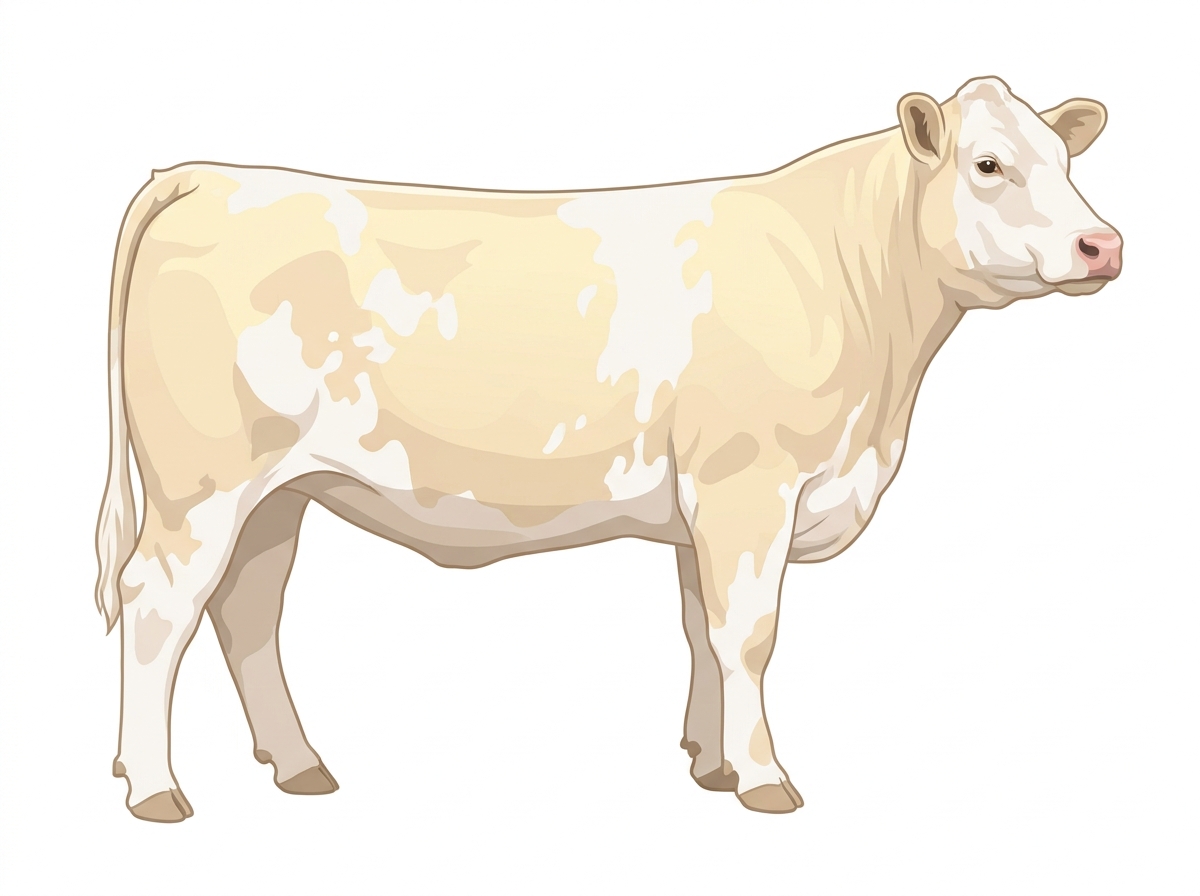 Light cream roan Charolais Cross Cow