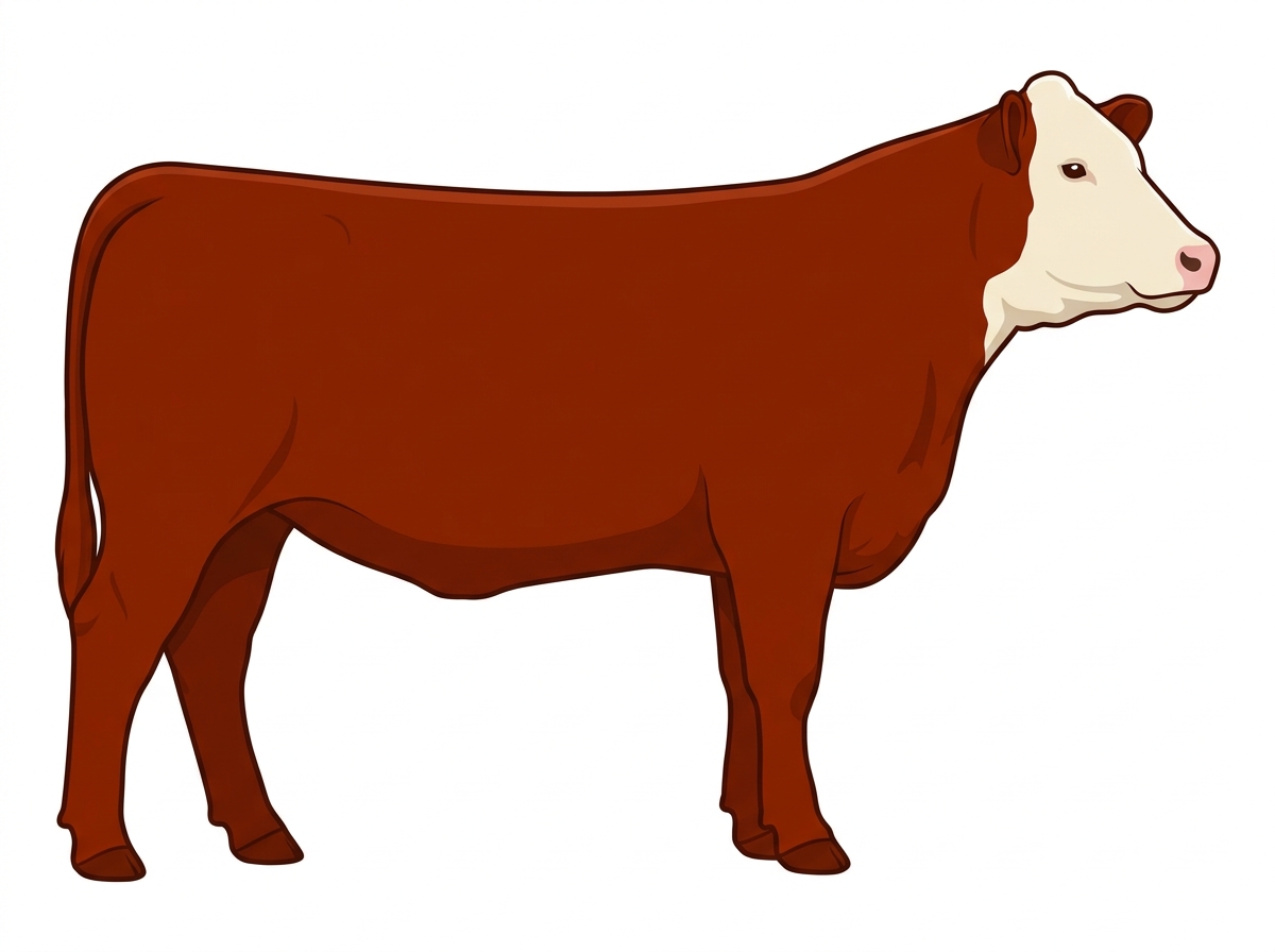 Red with a white face Charolais Cross Heifer