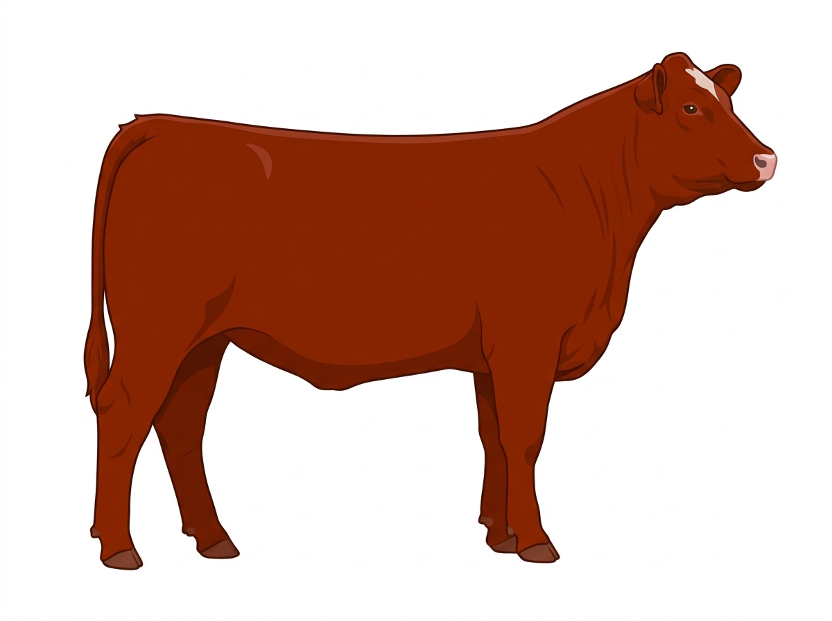 Red with minimal white face markings Charolais Cross Heifer