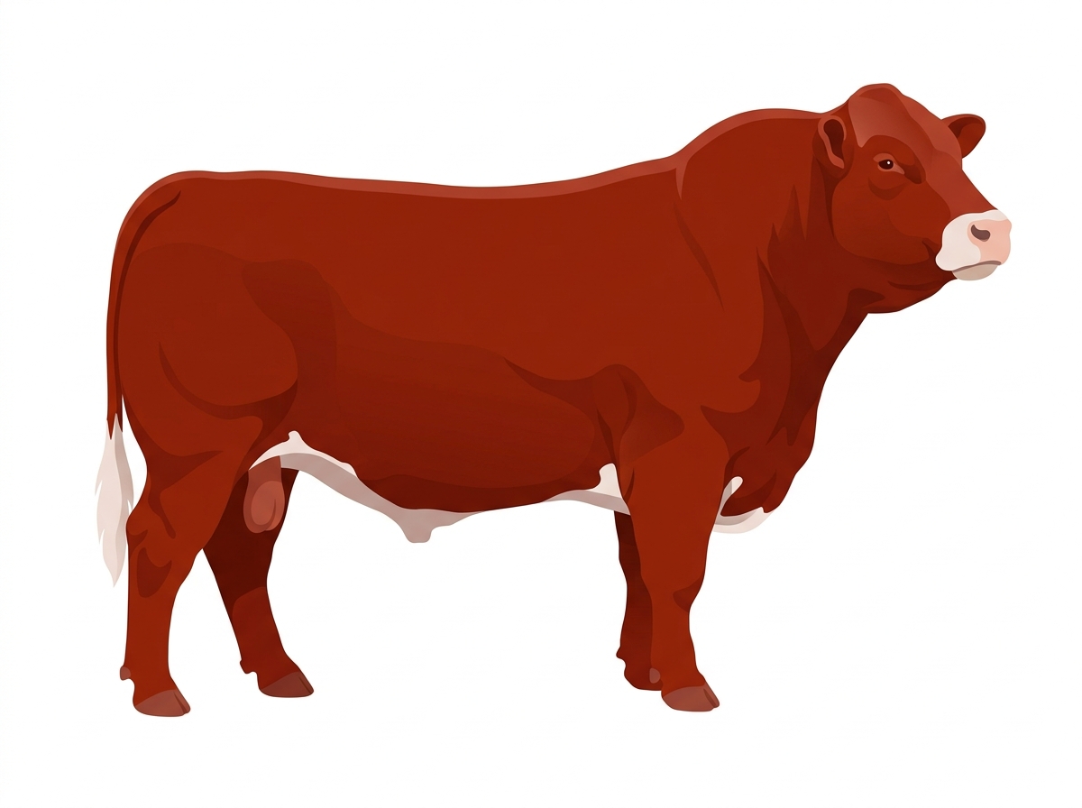 Red with minimal white markings Charolais Cross Bull