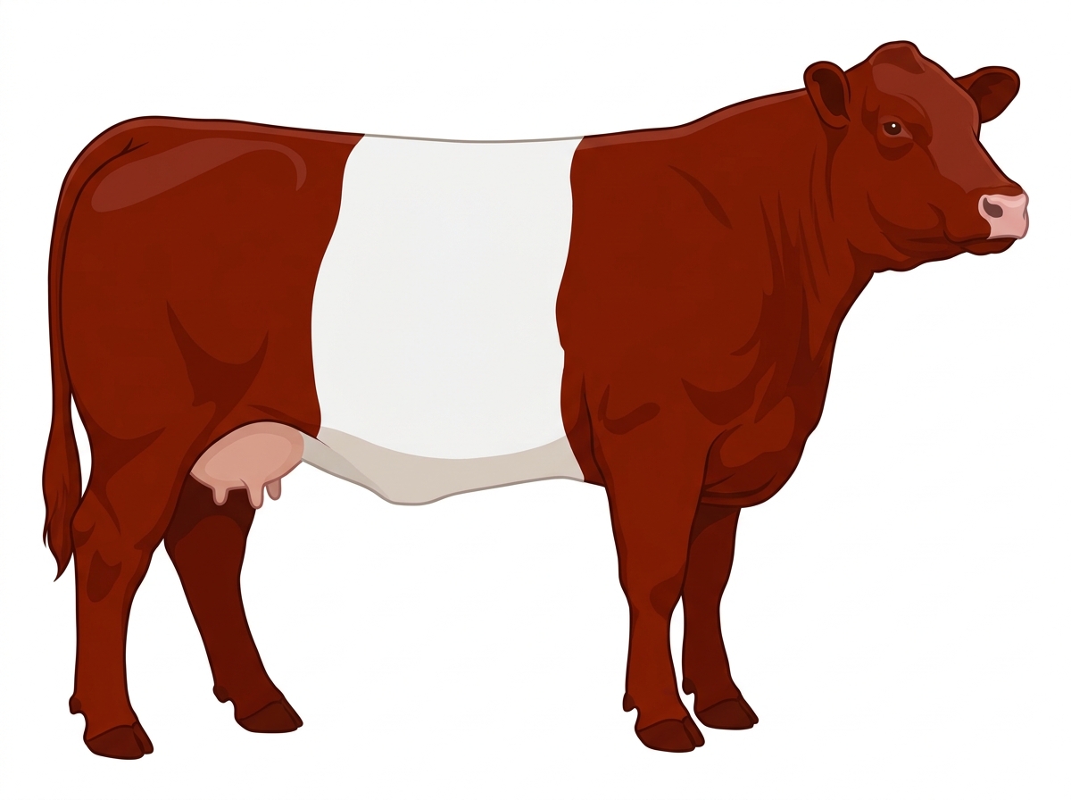 Red with white belt Charolais Cross Cow