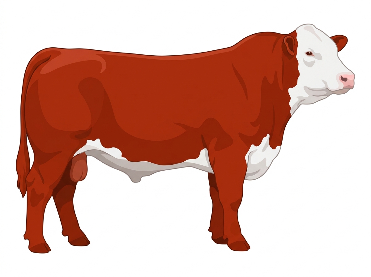 Red with white face Charolais Cross Bull