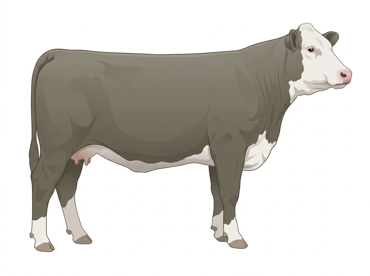 Smoky with a white face Charolais Cross Cow