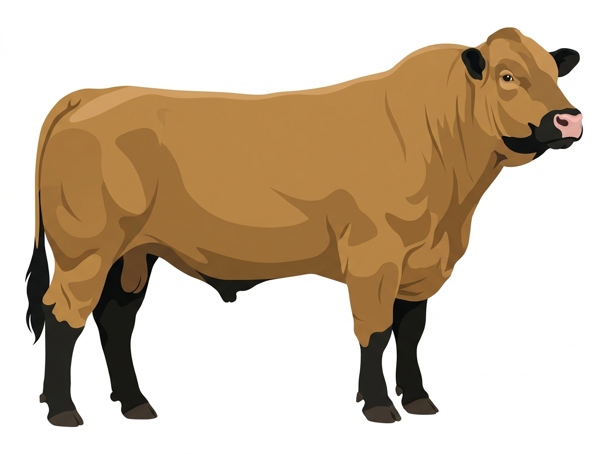 Tan with black points Charolais Cross Bull