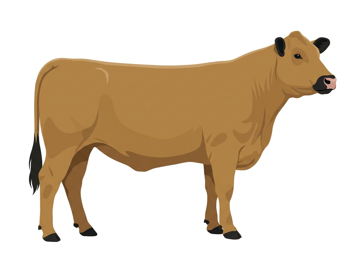 Tan with black points Charolais Cross Cow