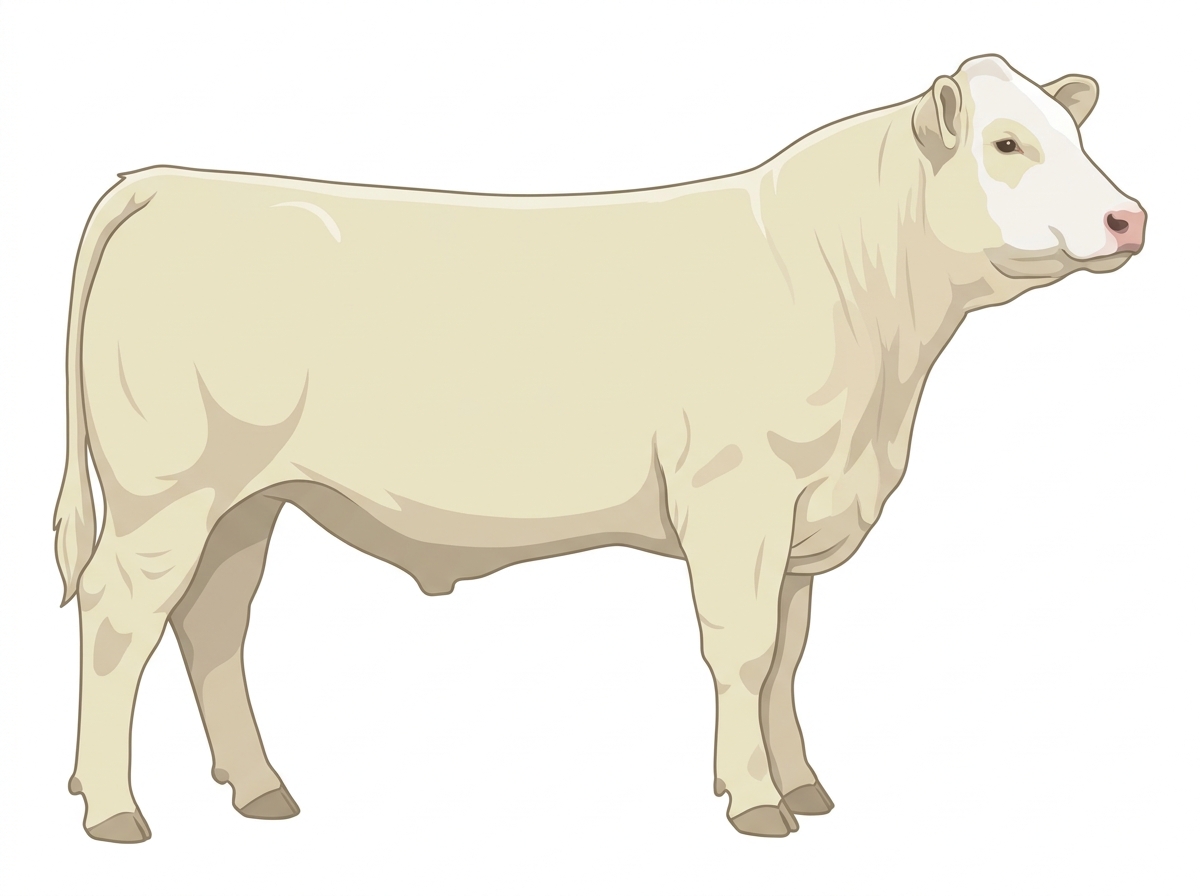 White with a partial white face Charolais Cross Steer