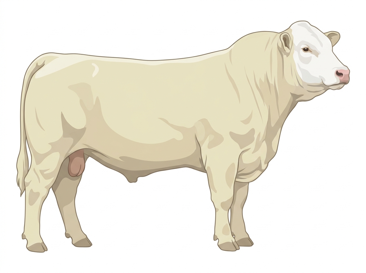 White with a white face Charolais Cross Bull