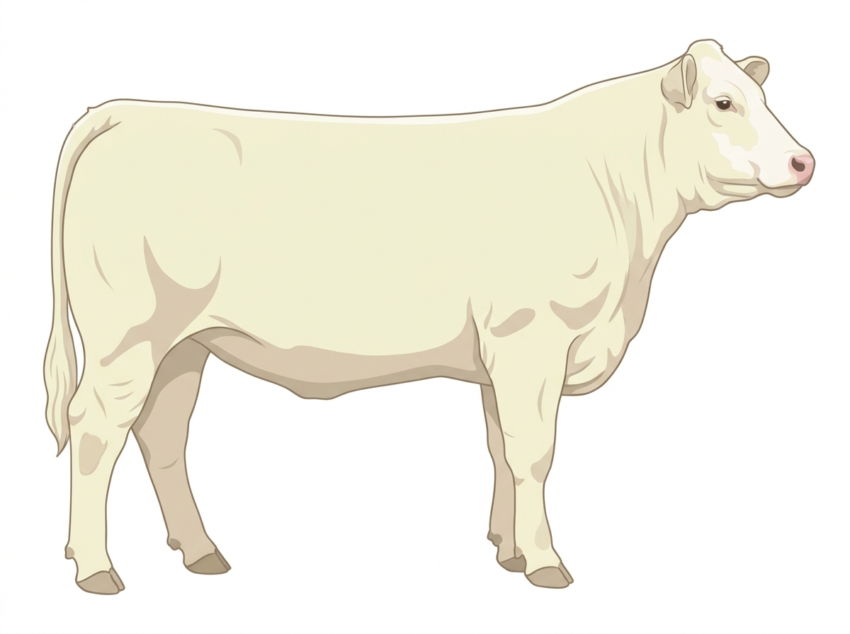 White with minimal white face markings Charolais Cross Heifer