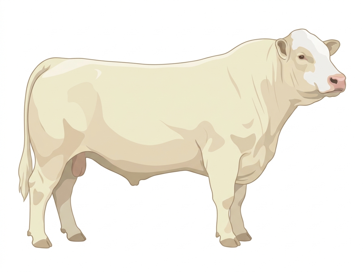 White with partial white face Charolais Cross Bull