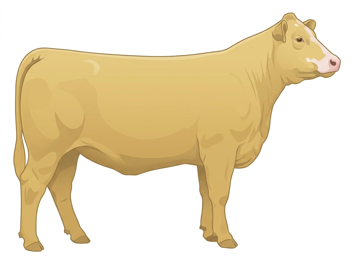 Yellow Dun with minimal white face markings Charolais Cross Heifer