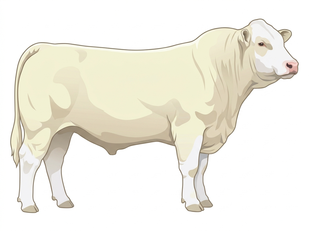 White with a partial white face Charolais Bull