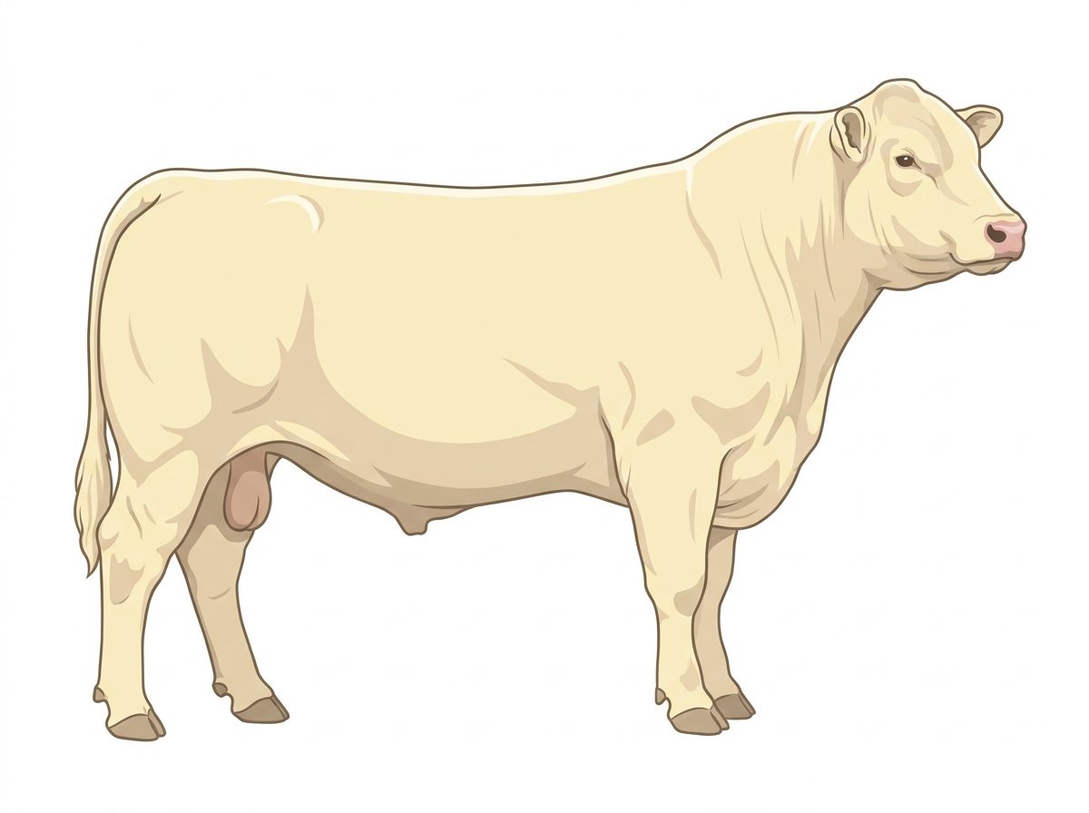 Cream Charolais x Angus Cross Bull