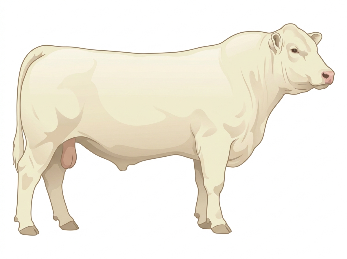 White Charolais x Angus Cross Bull