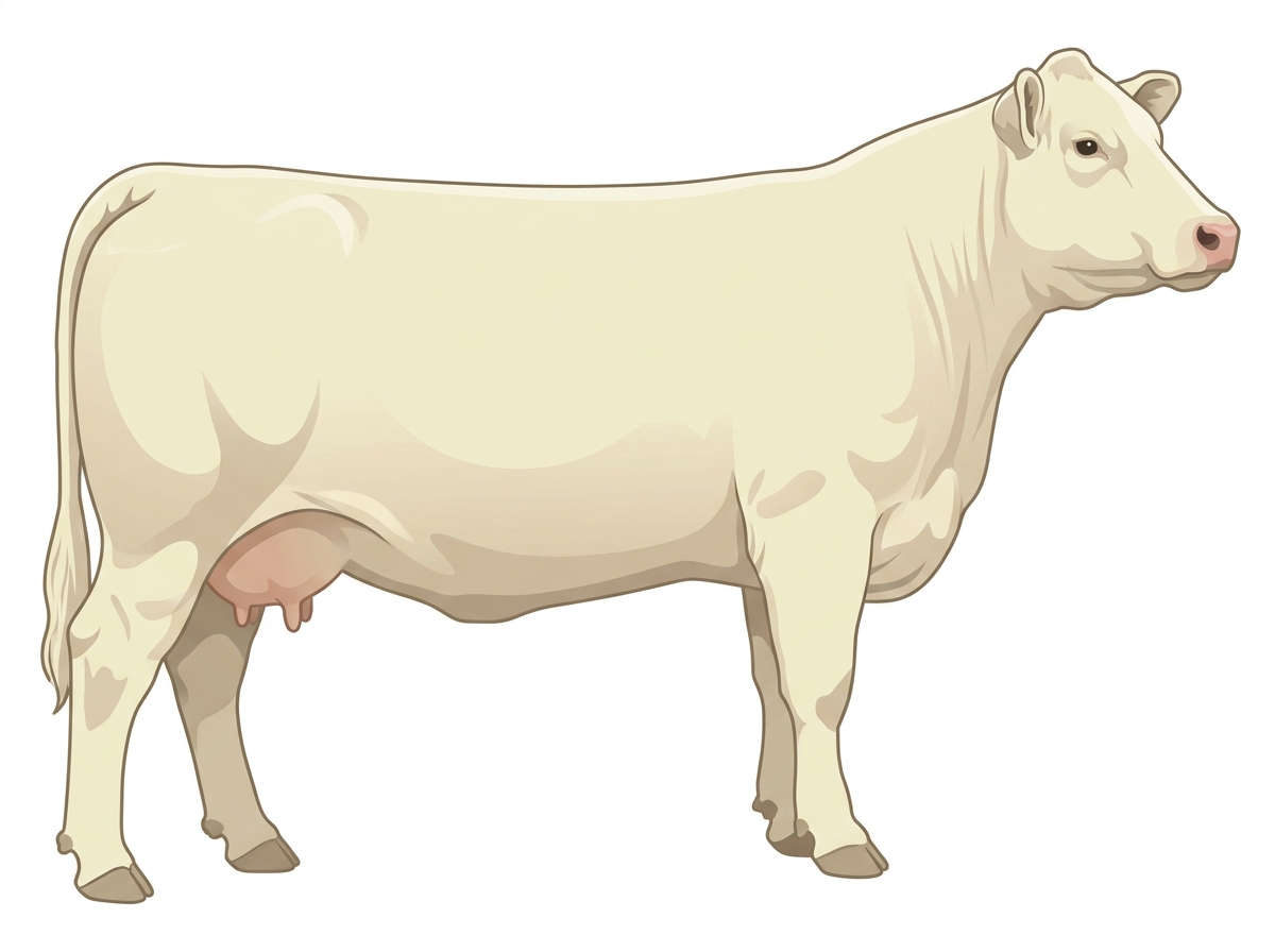 White Charolais x Angus Cross Cow