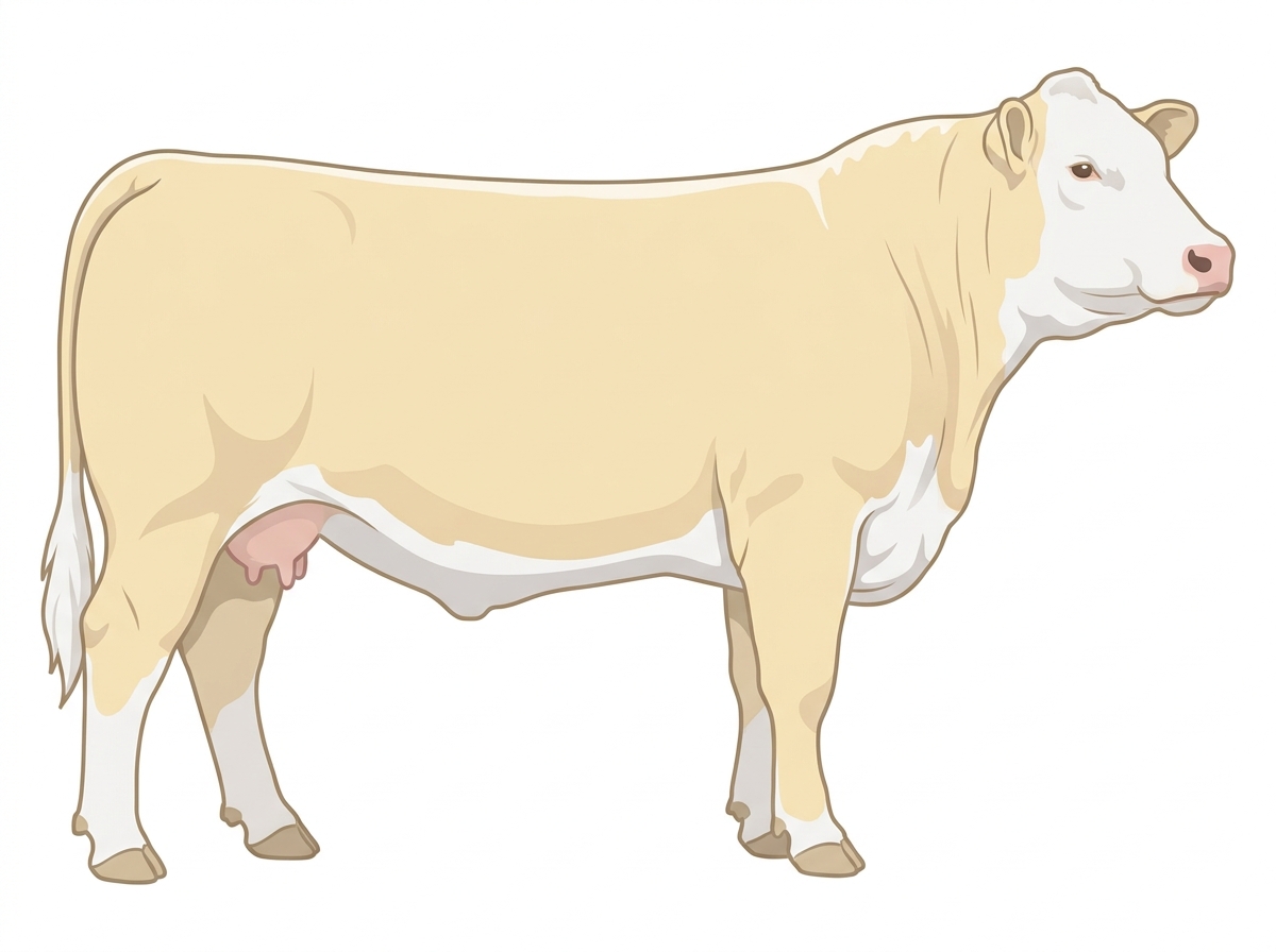 Cream Charolais x Hereford Cross Cow