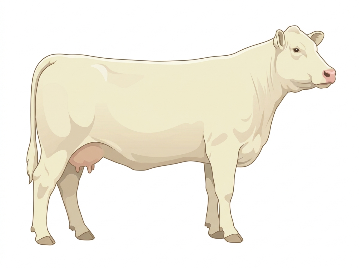 White Charolais x Red Angus Cross Cow