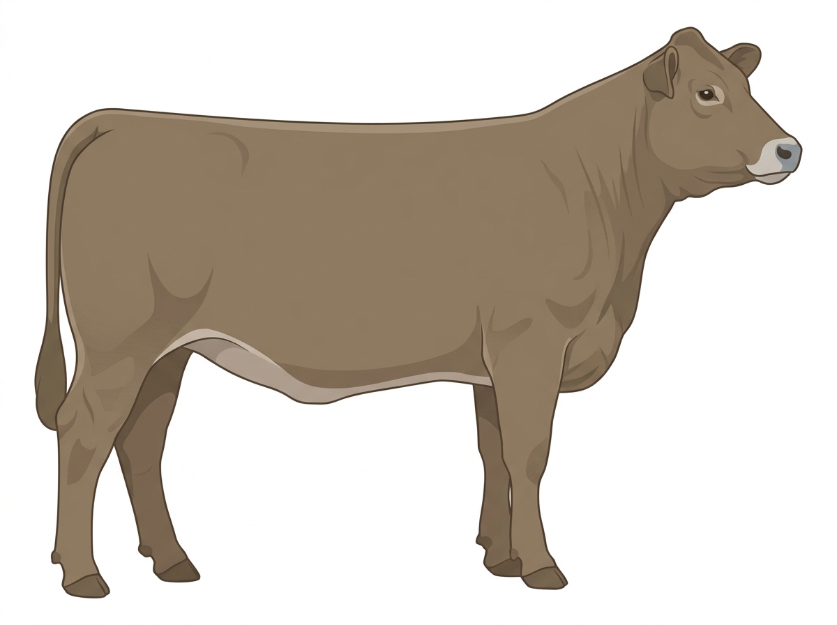 Dun with a pale muzzle ring and lighter underline Chianina Cross Heifer