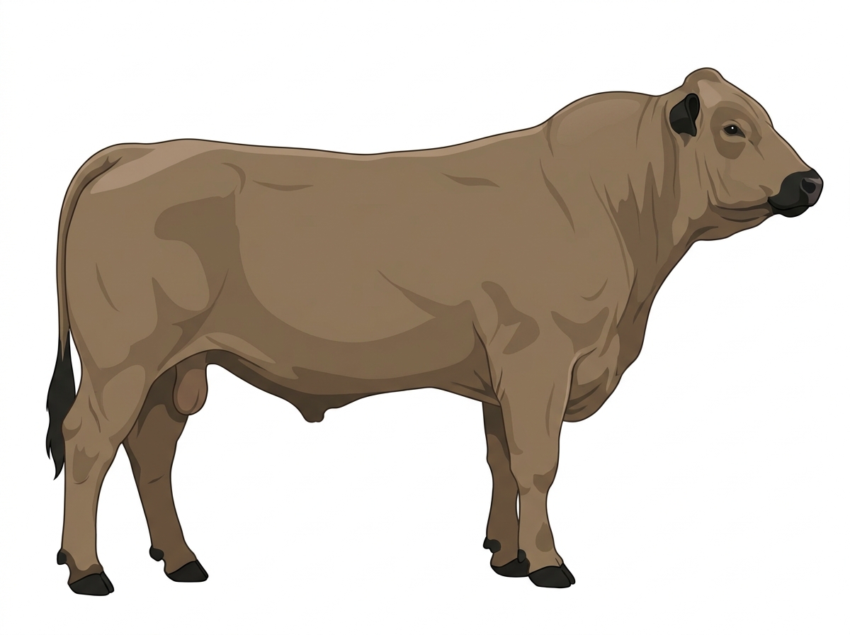 Dun with black points Chianina Cross Bull