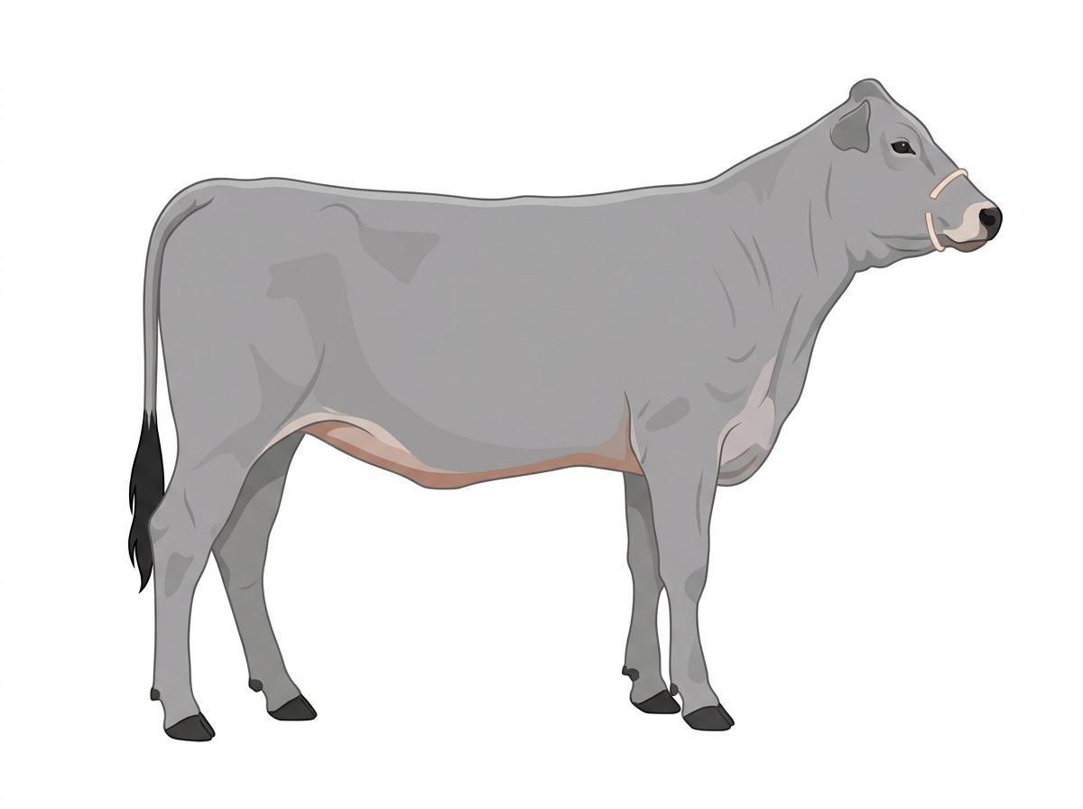 Gray with a pale muzzle ring and lighter underline Chianina Cross Heifer