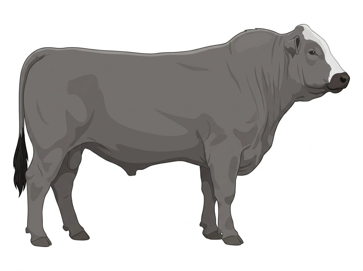 Gray with a partial white face Chianina Cross Bull