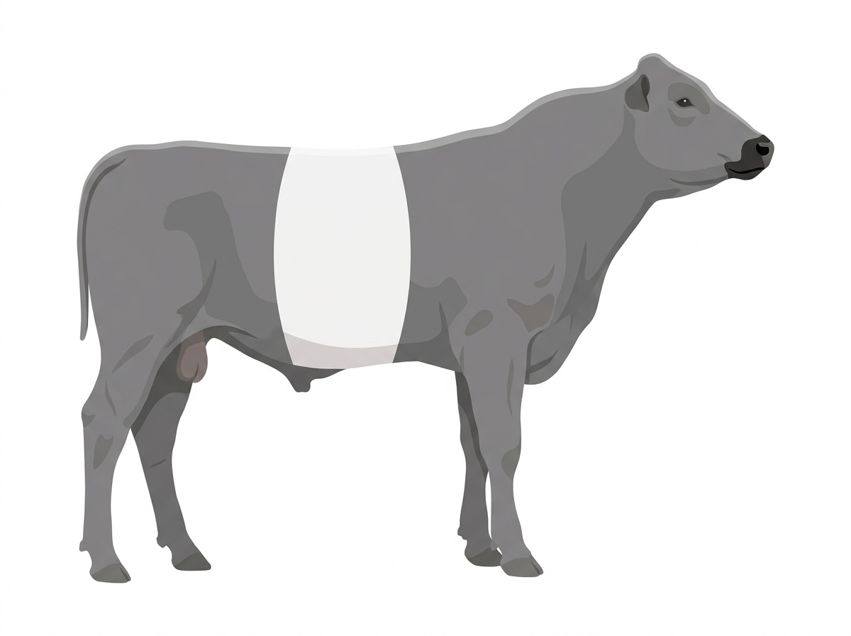 Gray with white belt Chianina Cross Bull