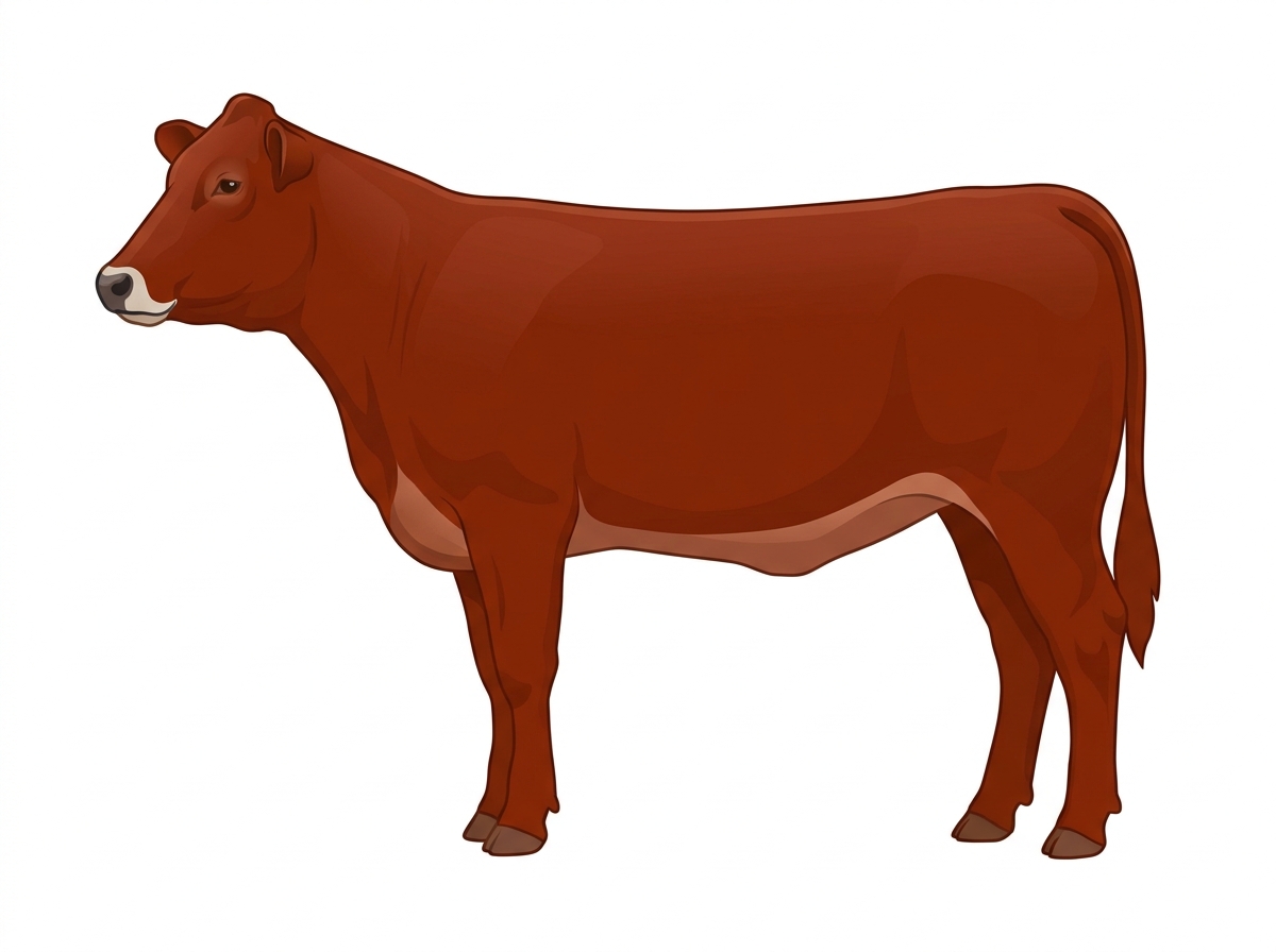 Red with a pale muzzle ring and lighter underline Chianina Cross Heifer