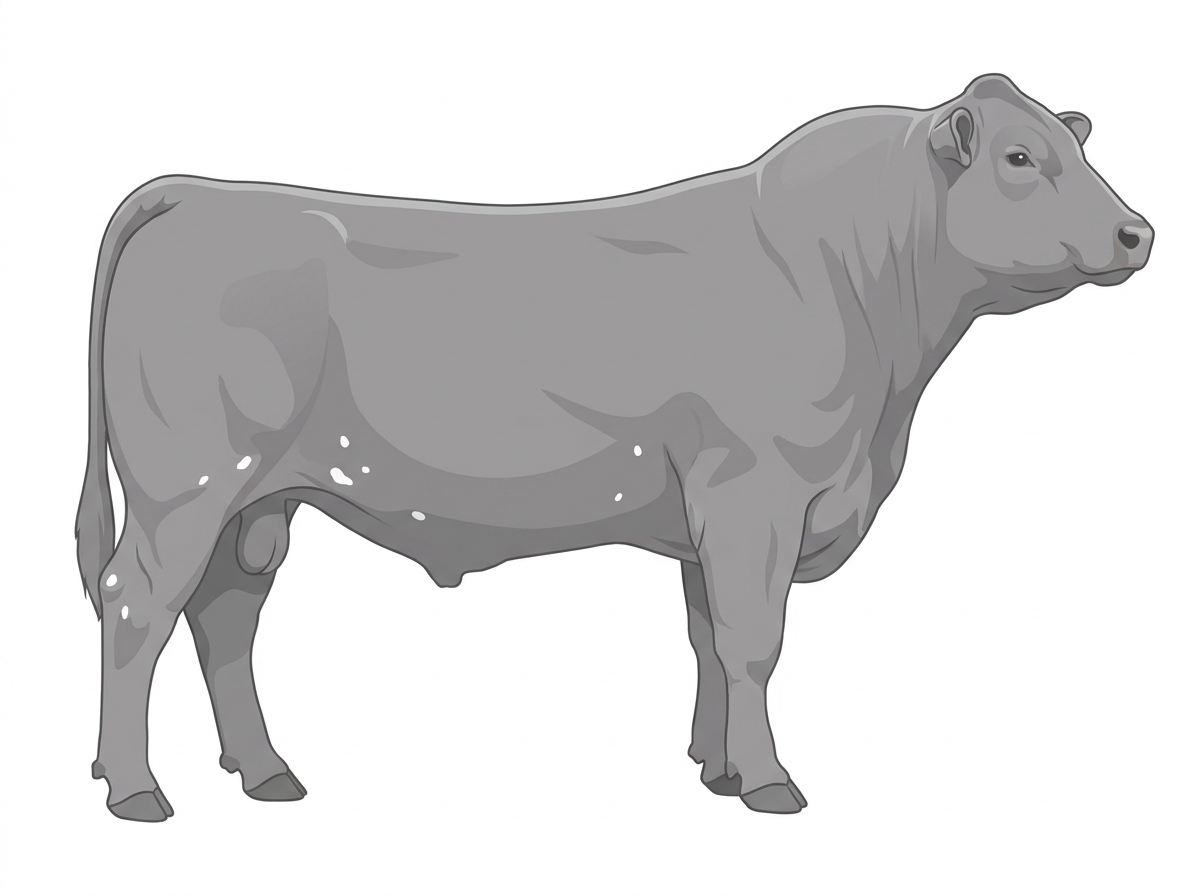 Gray with a few white spots ChiMaine Bull