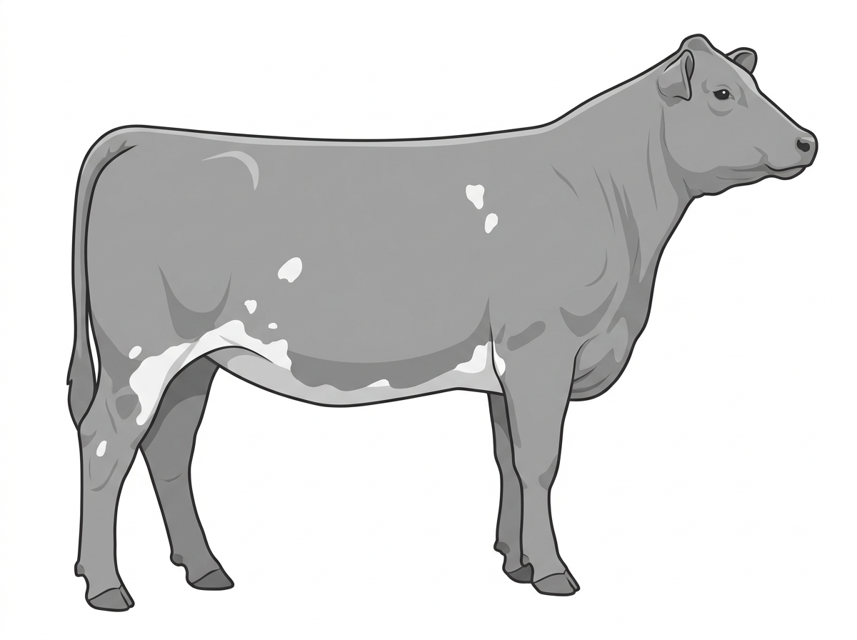 Gray with a few white spots ChiMaine Heifer