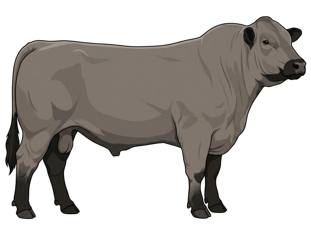 Gray with black points ChiMaine Bull