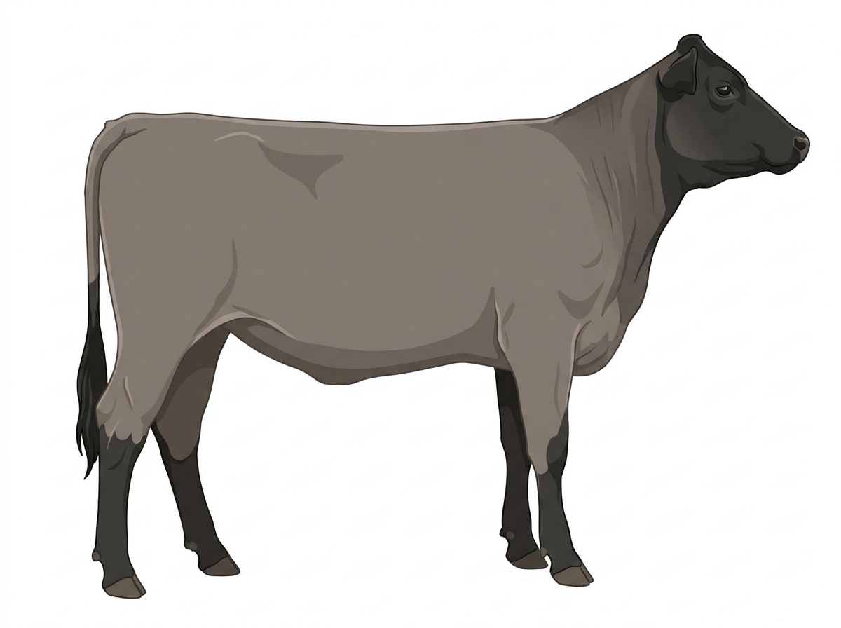 Gray with black points ChiMaine Heifer