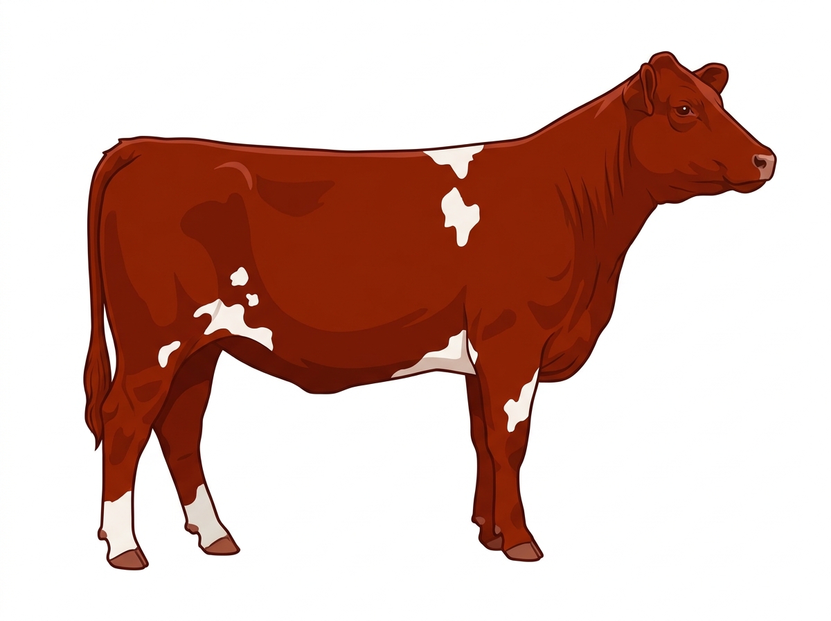 Red with a few white spots ChiMaine Heifer