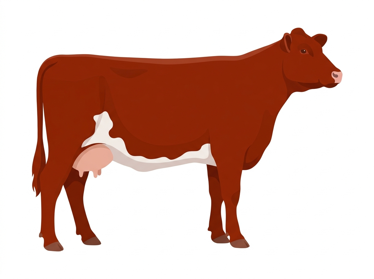Red Commercial Shorthorn Cow