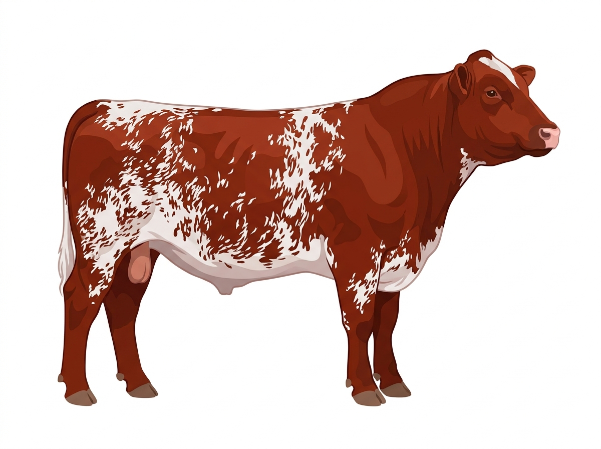Red heavy roan Commercial Shorthorn Bull