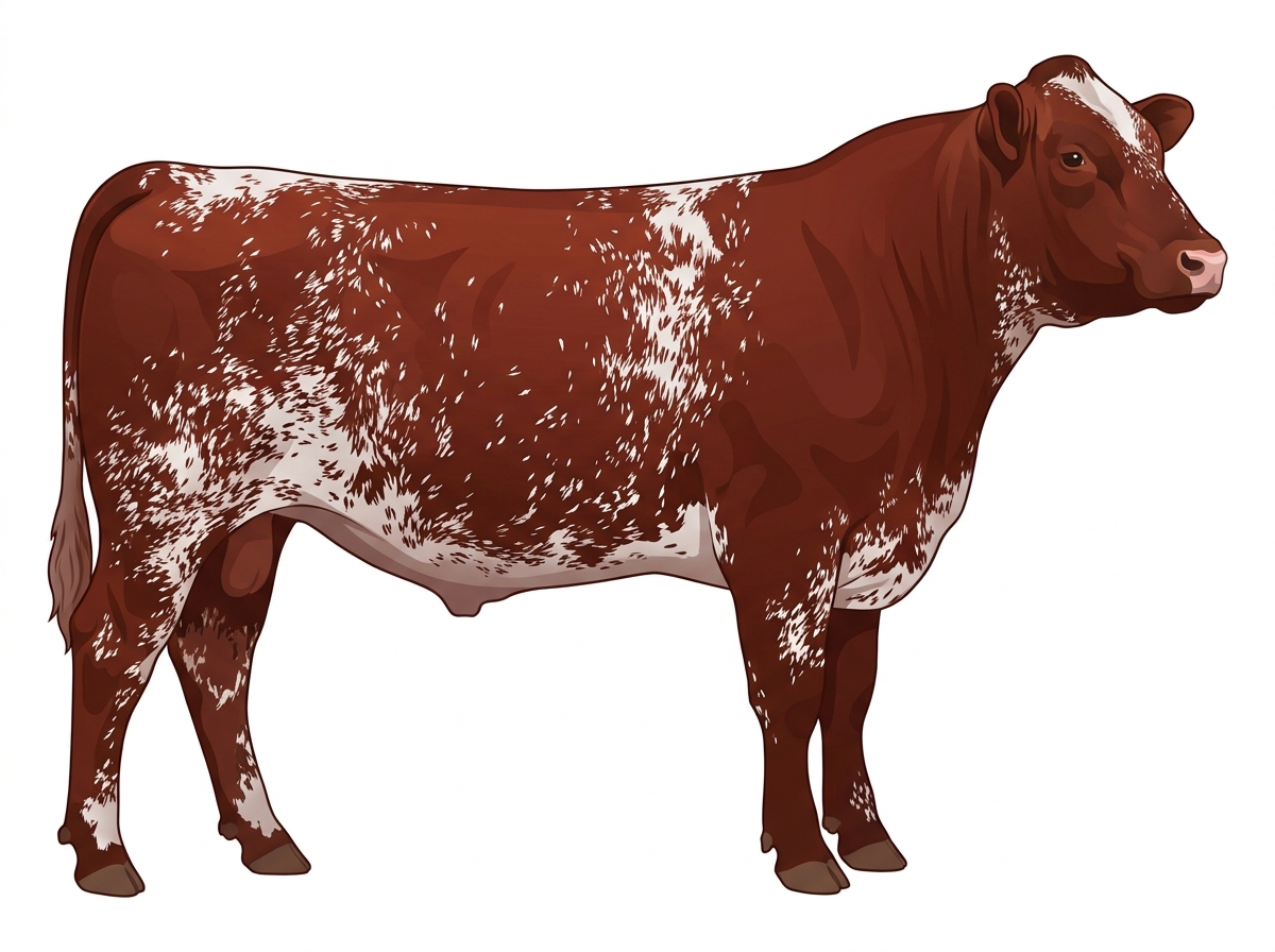 Red heavy roan Commercial Shorthorn Steer
