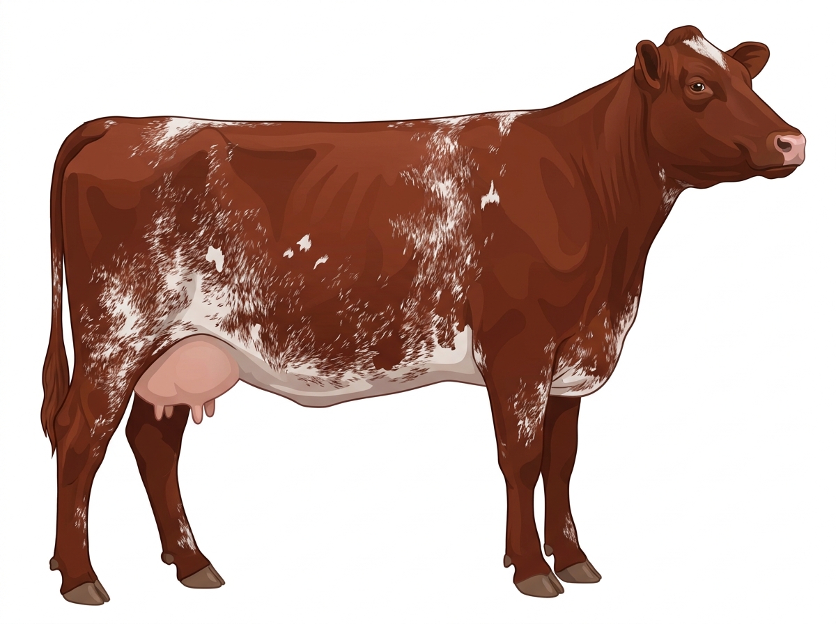 Red heavy roan with minimal spotting Commercial Shorthorn Cow