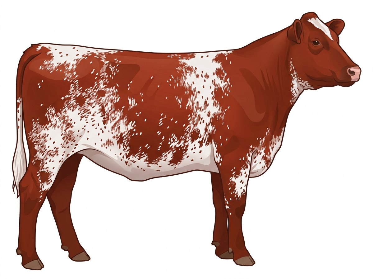 Red heavy roan with ticking Commercial Shorthorn Heifer
