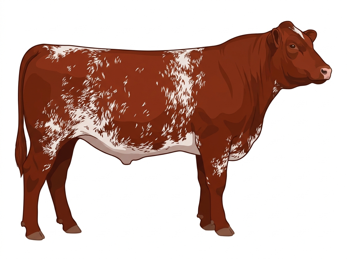 Red roan Commercial Shorthorn Steer