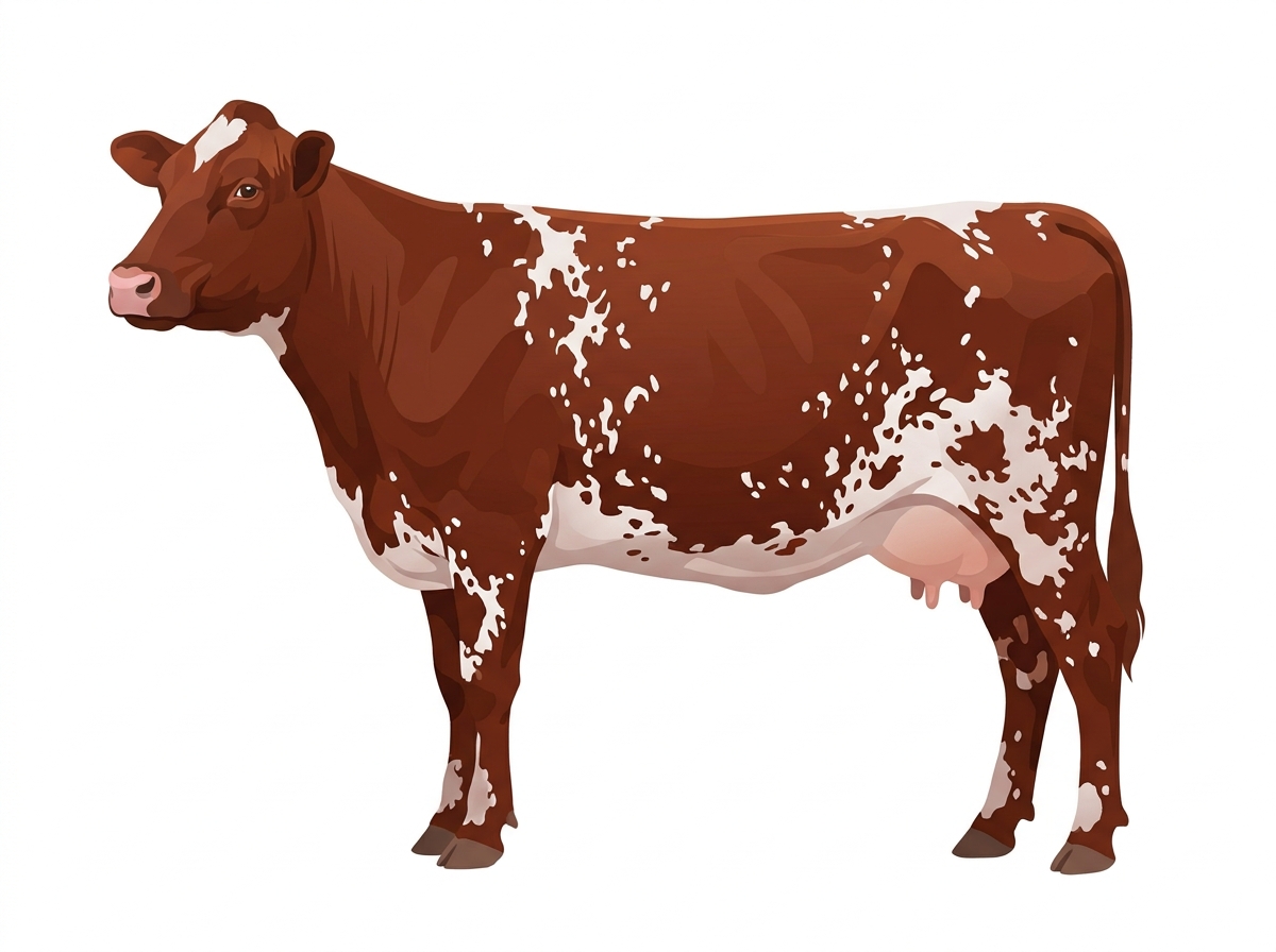 Red roan with minimal spotting Commercial Shorthorn Cow