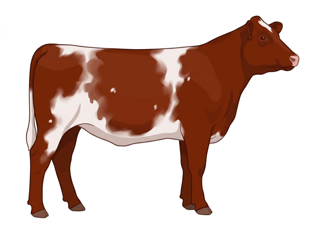 Red roan with minimal spotting Commercial Shorthorn Heifer